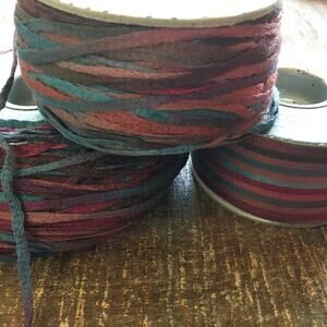 Berroco Glace Colors Ribbon Yarn Blue Red Purple Variegated Color 2090 LOT OF 3+